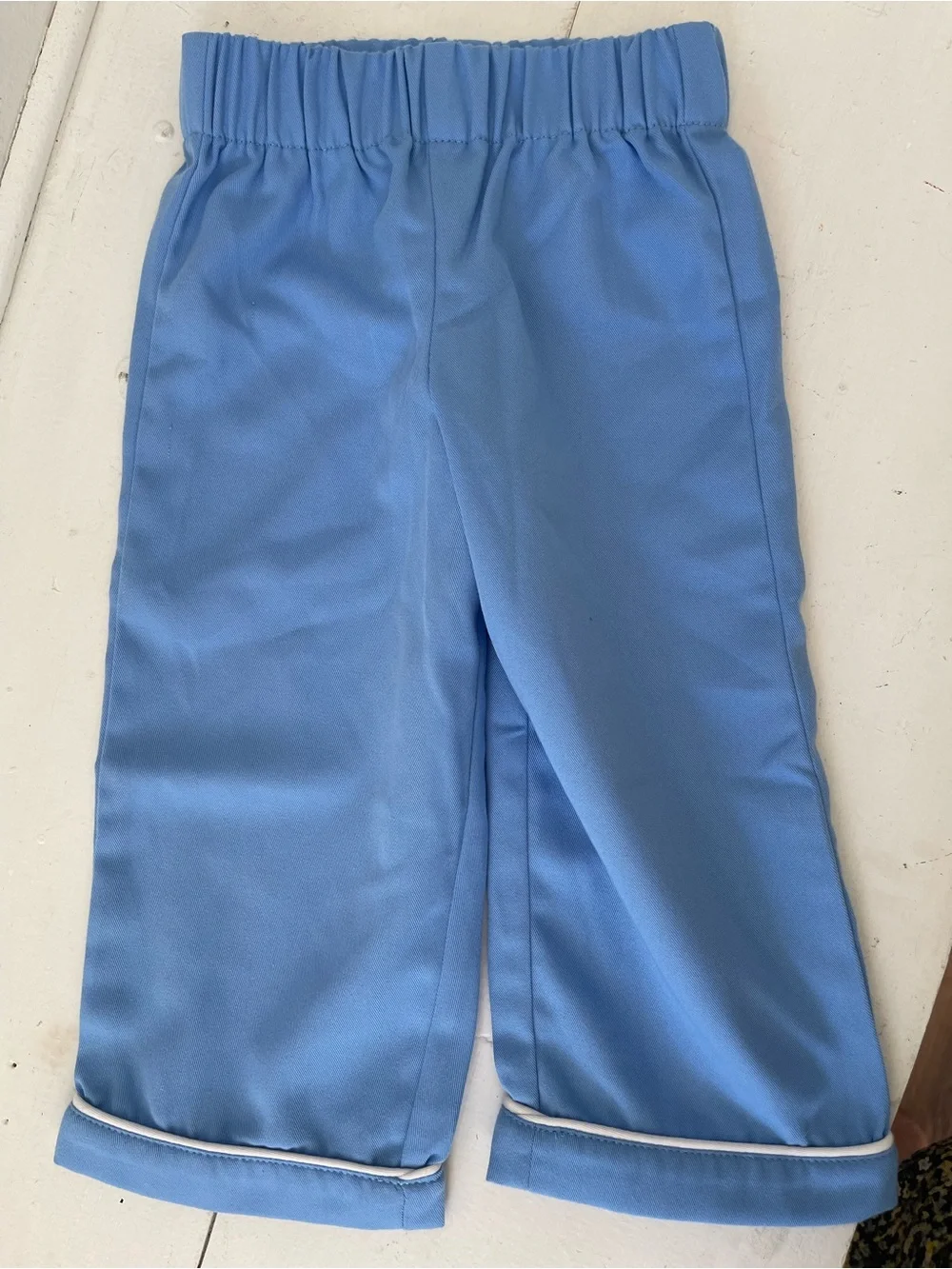 The Beaufort Bonnet Company Blue Pajama Set with White Piping